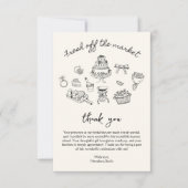 Handgezeichnet Brautparty frisch vom Markt Dankeskarte (Vorderseite)