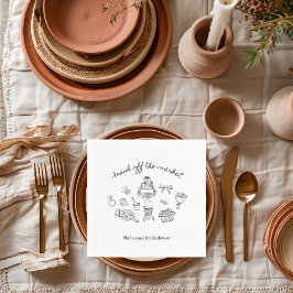 Handgezeichnet Brautparty frisch vom Markt Serviette