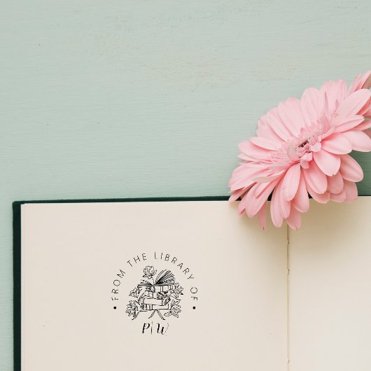 Handgezeichnet Bucheigene Initialen aus der Biblio Permastempel