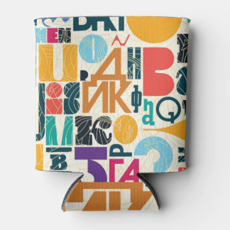 Handgezeichnet Buchstaben: Vintages nahtloses Desi Dosenkühler