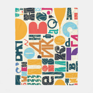 Handgezeichnet Buchstaben: Vintages nahtloses Desi Fleecedecke
