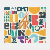 Handgezeichnet Buchstaben: Vintages nahtloses Desi Fleecedecke (Vorderseite (Horizontal))