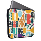 Handgezeichnet Buchstaben: Vintages nahtloses Desi Laptopschutzhülle (Vorne Rechts)