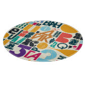 Handgezeichnet Buchstaben: Vintages nahtloses Desi Schneidebrett (Ecke)