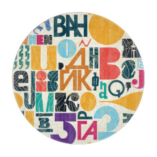 Handgezeichnet Buchstaben: Vintages nahtloses Desi Schneidebrett