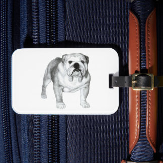 Handgezeichnet Bulldog-T - Shirt Gepäckanhänger