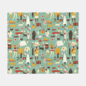 Handgezeichnet Camping, nahtloses Retro-Muster. Fleecedecke (Vorderseite (Horizontal))