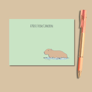 HandGezeichnet Capybara Niedliche Tierwelt Zoo Tie Post-it Klebezettel