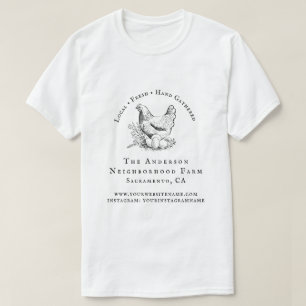 Handgezeichnet Chicken Script Familienbetrieb T-Shirt