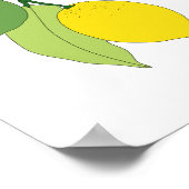 HandGezeichnet Citrus Lemon Zweigstelle Küche Kuns Poster (Ecke)