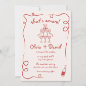 Handgezeichnet, das ist eine eher italienisch-whim einladung (Vorderseite)