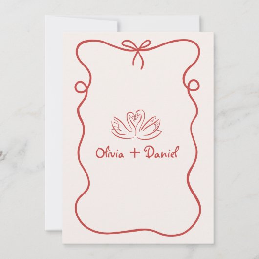 Handgezeichnet, das ist eine eher italienisch-whim einladung (Rückseite)