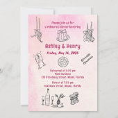 Handgezeichnet die Nacht vor der Probe Abendessen Einladung (Rückseite)