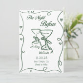 Handgezeichnet die Nacht vor der Probe Abendessen Einladung (Stehend Vorderseite)