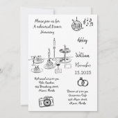 Handgezeichnet die Nacht vor der Probe Abendessen Einladung (Rückseite)