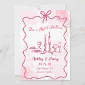 Handgezeichnet die Nacht vor der Probe Abendessen Einladung (Vorderseite)