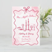 Handgezeichnet die Nacht vor der Probe Abendessen Einladung (Stehend Vorderseite)