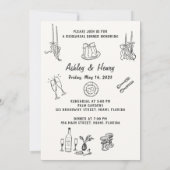 Handgezeichnet die Nacht vor der Probe Abendessen Einladung (Rückseite)