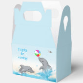 Handgezeichnet Dolphin Splashing Volleyball Grafik Geschenkschachtel (Offen)