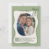 HandGezeichnet Doodle Frame Bow Sage Winter QR Hoc Einladung (Rückseite)