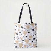 HandGezeichnet Doodle Hearts Tasche (Vorderseite)