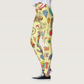 Handgezeichnet Doodle-Kinder: Vintages Muster. Leggings (Links)
