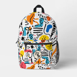Handgezeichnet Doodles spielerisches Muster Bedruckter Rucksack