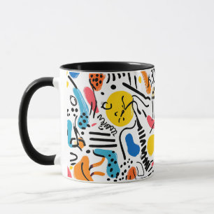 Handgezeichnet Doodles spielerisches Muster Tasse