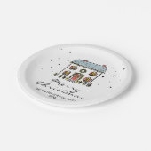 HandGezeichnet Doodles Zuhause Weihnachts-Party Pappteller (Schrägansicht)