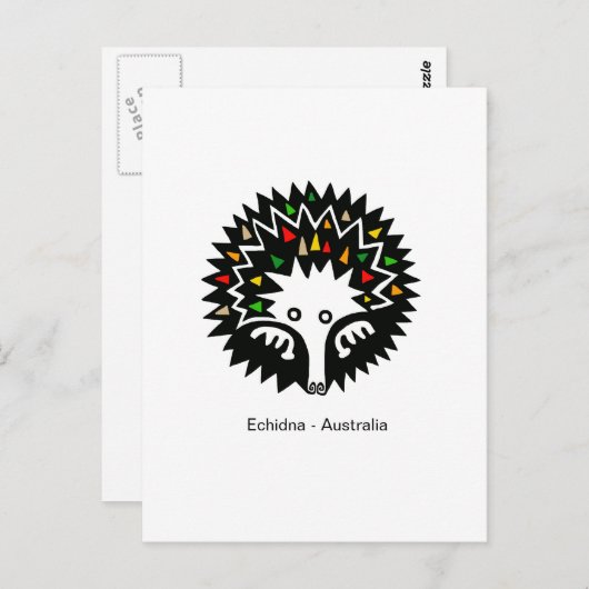 Handgezeichnet - ECHIDNA - Aussie wild lebende Tie Postkarte (Vorne/Hinten)