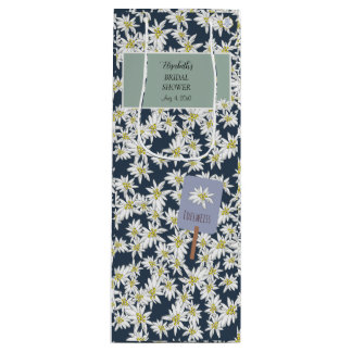 HandGezeichnet Edelweiss Elegante Weinberge Boutiq Geschenktüte Für Weinflaschen
