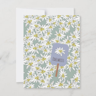 HandGezeichnet Edelweiss Sound of Music Botanical Mitteilungskarte