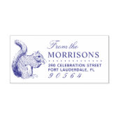 Handgezeichnet Eichhörnchenfamilie Rücksendeadress Permastempel (Design)