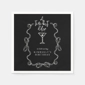 Handgezeichnet eine etwas ältere Black Birthday Pa Serviette (Vorderseite)