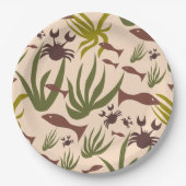 Handgezeichnet, einzigartiges und stilvolles Ozean Pappteller (Vorderseite)