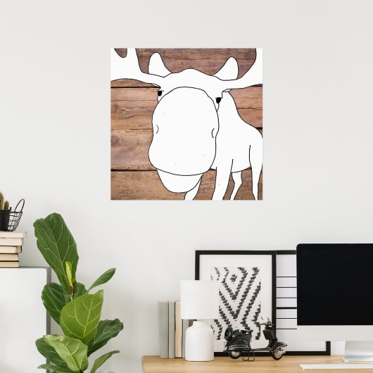 HandGezeichnet Elch-Nah-Up-Poster Poster (Heimbüro)