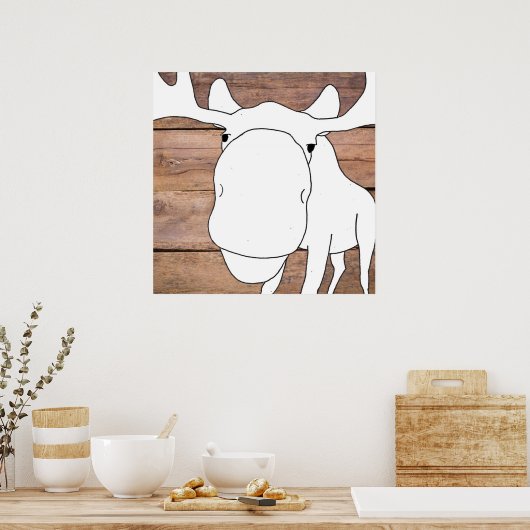 HandGezeichnet Elch-Nah-Up-Poster Poster (Küche)