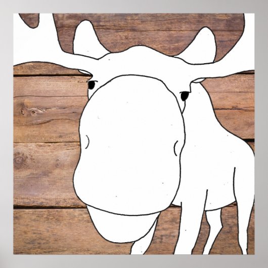 HandGezeichnet Elch-Nah-Up-Poster Poster (Vorne)