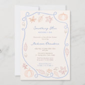 Handgezeichnet etwas Blue Fall Brautparty Einladung (Vorderseite)