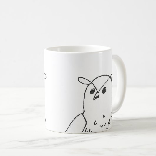 Handgezeichnet Eule Kaffeetasse (VorderseiteRechts)