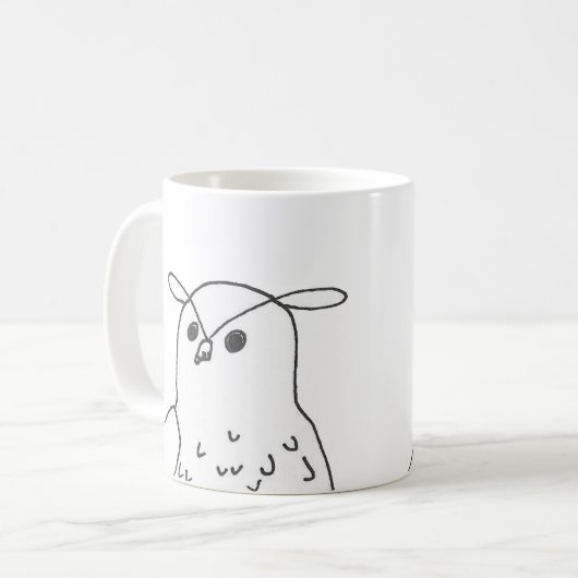Handgezeichnet Eule Kaffeetasse (Vorderseite Links)