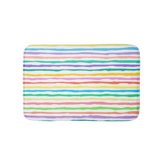 Handgezeichnet Farbbandmuster Badematte (Vorderseite)