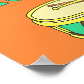 Handgezeichnet farbiges Musikmuster Poster (Ecke)