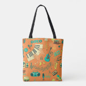 Handgezeichnet farbiges Musikmuster Tasche (Rückseite)
