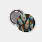 Handgezeichnet Federn: farbenfroher Hintergrund. Magnet (Vorderseite/Rückseite)