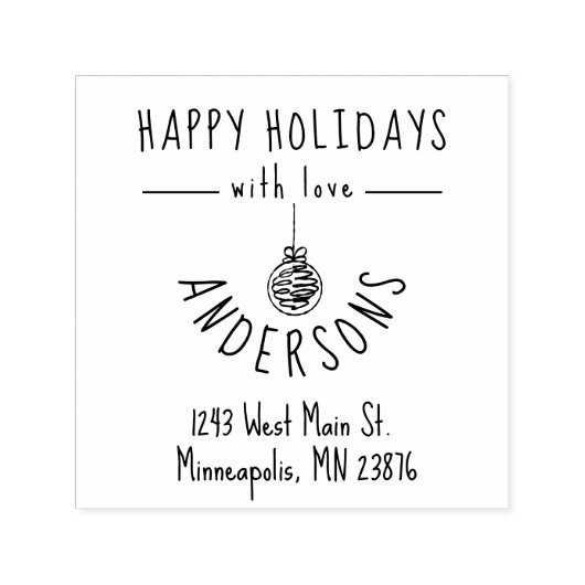 Handgezeichnet Ferien Familie Maßgeschneiderte Rüc Permastempel (Design)