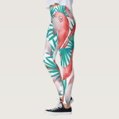 Handgezeichnet Flamingo: wasserfarbenes nahtloses Leggings (Links)