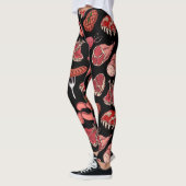 handgezeichnet Fleischerzeugnisse Muster Leggings (Links)