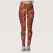 handgezeichnet Fleischerzeugnisse Muster Leggings (Vorderseite)