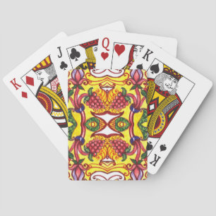 Handgezeichnet: Florale ornamentale Eleganz. Spielkarten
